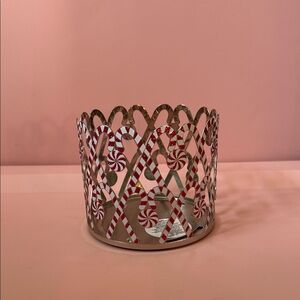 Bath & Body Works Red and White Candy Cane Candle Holder